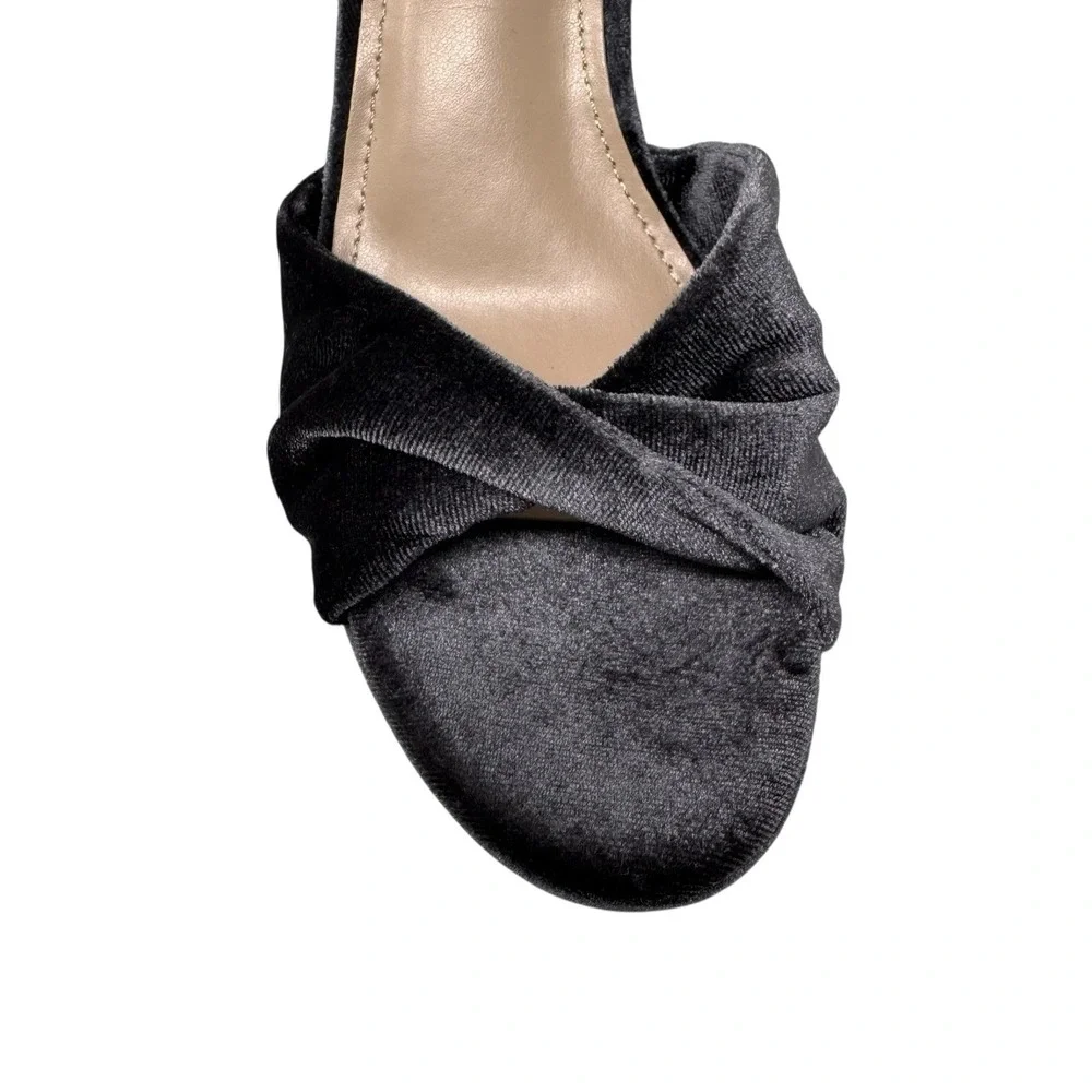 Draper James Paloma Platform Heel Grey Sandal Suede Size 8 Heels‎ 90s Y2K